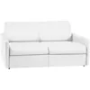 Image de Canapé 3 Places Convertible Express En Simili Blanc - Couchage 140 Cm - Matelas 14 Cm Calife