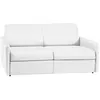 Image de Canapé 3 places convertible express en simili blanc - Couchage 140 cm - Matelas 14 cm CALIFE