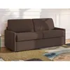 Image de Canapé 4 places convertible express en tissu marron - Couchage 160 cm - Matelas 22 cm avec mémoire de forme CALIFE