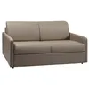 Image de Canapé 3 places convertible express en simili taupe - Couchage 140 cm - Matelas 22 cm avec mémoire de forme CALIFE