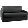 Image de Canapé 2 places convertible express en simili noir - Couchage 120 cm - Matelas 14 cm CALIFE