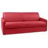 Image de Canapé 4 places convertible express en simili rouge - Couchage 160 cm - Matelas 22 cm avec mémoire de forme CALIFE