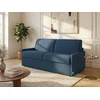 Image de Canapé 3 places convertible express en tissu bleu foncé - Couchage 140 cm - Matelas 22 cm avec mémoire de forme CALIFE