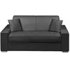 Image de Canapé 2 places convertible express en simili - Noir - Couchage 120 cm - Matelas 14 cm EMIR