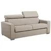 Image de Canapé 3 places convertible express en tissu VIZIR - Beige - couchage 140cm - Matelas 18cm