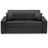 Image de Canapé 3 places convertible express en simili - Noir - Couchage à lattes larges 140 cm - Matelas 14 cm EMIR