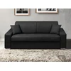Image de Canapé 3 places convertible express en simili - Noir - Couchage à lattes larges 140 cm - Matelas 14 cm EMIR