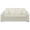 Image de Canapé 3 places convertible express en simili - Blanc - Couchage à lattes larges 140 cm - Matelas 14 cm EMIR