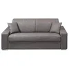 Image de Canapé 3 places convertible express en tissu - Gris - Couchage à lattes larges 140 cm - Matelas 14 cm EMIR