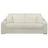 Image de Canapé 4 places convertible express en simili - Blanc - Couchage à lattes larges 160 cm - Matelas 14 cm EMIR