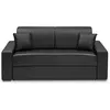Image de Canapé 3 places convertible express en simili - Noir - Couchage à lattes larges 140 cm - Matelas 18 cm EMIR