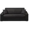Image de Canapé 3 places convertible express en tissu - Anthracite - Couchage à lattes larges 140 cm - Matelas 18 cm EMIR