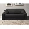 Image de Canapé 3 places convertible express en tissu - Anthracite - Couchage à lattes larges 140 cm - Matelas 18 cm EMIR