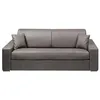 Image de Canapé 4 places convertible express en tissu - Gris - Couchage à lattes larges 160 cm - Matelas 18 cm EMIR