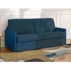 Image de Canapé 3 places convertible express en tissu bleu foncé - Couchage à lattes larges 140 cm - Matelas 14 cm CALIFE