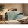 Image de Canapé 3 places convertible express en velours vert menthe - Couchage à lattes larges 140 cm - Matelas 14 cm CALIFE