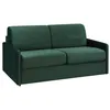 Image de Canapé 3 places convertible express en velours vert sapin - Couchage à lattes larges 140 cm - matelas 18 cm CALIFE