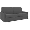 Image de Canapé 4 places convertible express en tissu gris - Couchage à lattes larges 160 cm - Matelas 14 cm CALIFE
