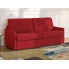 Image de Canapé 3 places convertible express en tissu rouge - Couchage à lattes larges 140 cm - Matelas 18 cm CALIFE