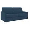 Image de Canapé 3 places convertible express en tissu bleu foncé - Couchage à lattes larges 140 cm - Matelas 18 cm CALIFE