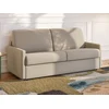 Image de Canapé 4 places convertible express en tissu beige - Couchage à lattes larges 160 cm - Matelas 18 cm CALIFE