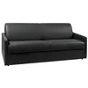 Image de Canapé 4 places convertible express en simili noir - Couchage à lattes larges 160 cm - Matelas 18 cm CALIFE