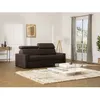 Image de Canapé 3 places convertible express en tissu marron - couchage 140 cm - Matelas 14 cm avec mémoire de forme VIZIR