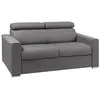 Image de Canapé 2 places convertible express en tissu gris - couchage 120 cm - Matelas 18 cm avec mémoire de forme VIZIR