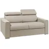 Image de Canapé 2 places convertible express en tissu beige - couchage 120 cm - Matelas 18 cm avec mémoire de forme VIZIR