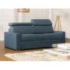 Image de Canapé 2 places convertible express en tissu bleu - couchage 120 cm - Matelas 18 cm avec mémoire de forme VIZIR