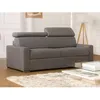 Image de Canapé 4 places convertible express en tissu gris - couchage 160 cm - Matelas 16 cm mémoire de forme VIZIR