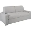 Image de Canapé 3 places convertible express en tissu chiné gris - Couchage lattes larges 140 cm - Matelas 18 cm avec mémoire de forme CALITO