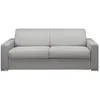 Image de Canapé 4 places convertible express en tissu chiné gris - Couchage lattes larges 160 cm - Matelas 16 cm avec mousse à mémoire de
