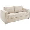 Image de Canapé 3 places convertible express en velours côtelé beige - Couchage 140 cm - Matelas 14 cm LORETO