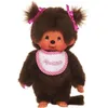 Image de Peluche Monchhichi Kiki fille avec tresses rose 20cm