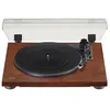 Image de Platine à entraînement par courroie avec 3 vitesses (33/45/78 tours/minute) émetteur Bluetooth intégré design élégant en noyer so