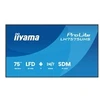 Image de iiyama ProLite LH7575UHS-B2AG 75 Classe (74.5 visualisable) ecran LCD retro-eclaire par LED - 4K - pour signalisation numerique