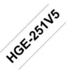 Image de Brother HGE-251V5 - ruban lamine - 5 cassette(s) - Rouleau (2,4 cm x 8 m)