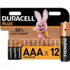 Image de Duracell Plus lot de 12 piles alcalines type AAA 15 Volts LR03
