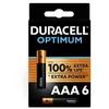 Image de Pack de 6 piles Duracell Optimum AAA 15 V LR03 Noir