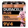 Image de Duracell Plus Pack de 4 pcs 9V Alkaline Batteries 6LR61 MN1604 pile jetable