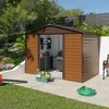 Image de Abri de jardin métal imitation bois 530 m2 Yardmaster + kit dancrage