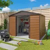 Image de Abri de jardin métal imitation bois 644 m2 Yardmaster + kit dancrage
