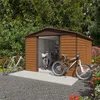 Image de Abri de jardin métal imitation bois 1046 m2 Yardmaster + kit dancrage