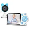 Image de FOSMET BabyPhone Zoom 4X 2.4GHz Communication Bidirectionnelle Berceuse Vision Nocturne VOX Capteur de Température Bleu