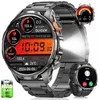 Image de AIMIUVEI Montre Connectée Homme 1000mAh/LED Lampe 1.91 AMOLED HD/113 Sportifs/Sommeil/Fréquence Cardiaque/Podomètre Noir