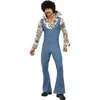 Image de Déguisement de Danseur Disco - SMIFFYS - Tunique bleue patte déléphant - Costume adulte homme