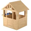 Image de Maisonnette cabane enfant avec cuisine extérieure en bois FSC® marron
