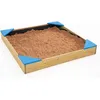 Image de Bac a sable bois avec bache de fond et couverture de protection tp toys 90 x 90 x 12 cm