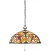 Image de Suspension - Kami - Bronze Vintage - Verre Tiffany - 1 Ampoule E27 - 60W
